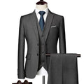 SHOWLU FASHION STORE men's 3-piece slim fit suit, solid tuxedo for business or wedding, featuring a tailored blazer, vest, and trousers.