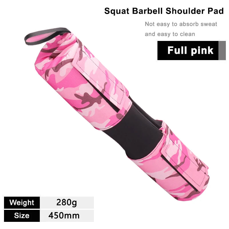 Thickened non-slip gym barbell shoulder pads with neck support for weightlifting and squat workouts, providing comfort and protection