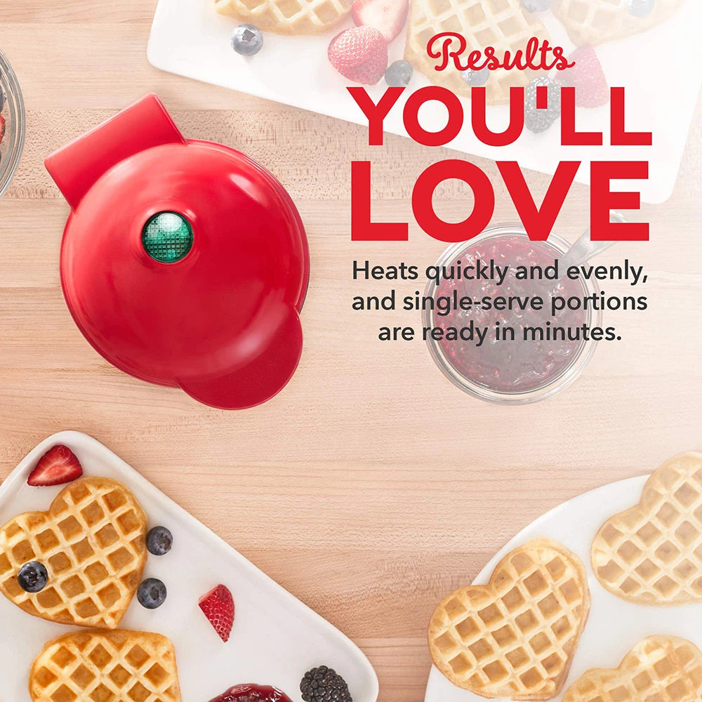 Showlu Smart General mini electric waffle maker with non-stick surface, compact design, 350W power for easy waffle baking.