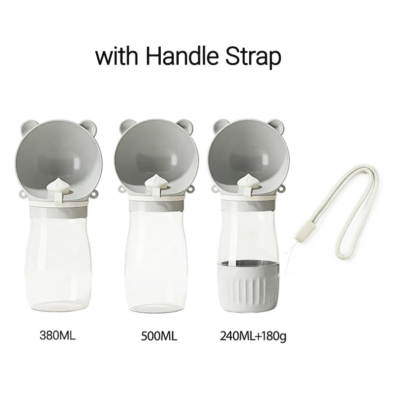 Holapet 2-in-1 portable dog water bottle with leak-proof travel dispenser showing a compact, convenient design for pet hydration.