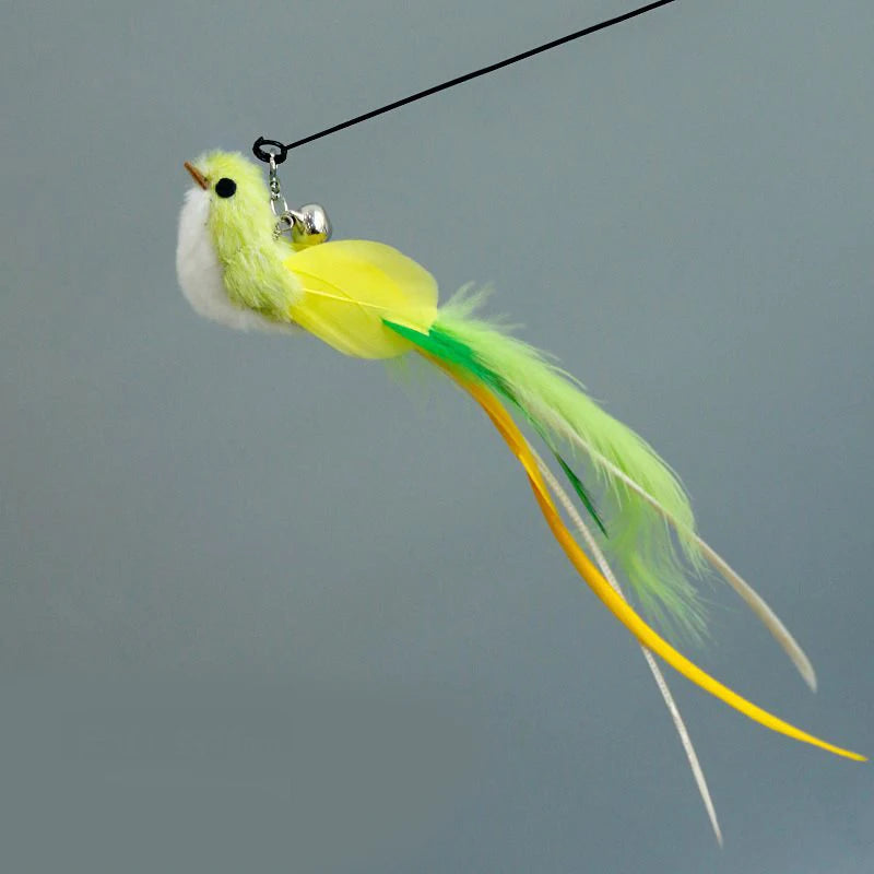 Showlu Smart General cat feather teaser wand with colorful feathers and a lightweight handle for playful feline entertainment.