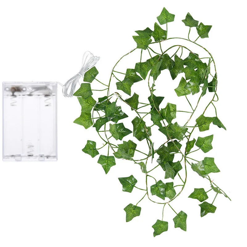 Waterproof solar fairy lights with maple leaf design, ideal for outdoor garden, wedding, or Christmas decoration in 2M, 5M, or 10M lengths.