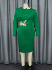 Customized 2025 Elegant Church Dresses for Women Party Bodycon Long Sleeves with Lace Appliques Sheath Classy Occasion Africa We