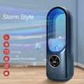 Showlu Smart General Donirt USB bladeless air cooler fan on a desk, compact and modern design, ideal for personal cooling.