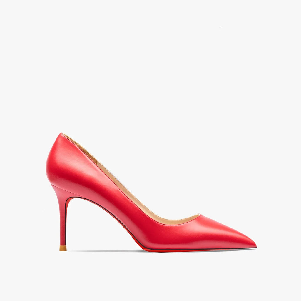 Red women's high heels with pointed toes and 12cm heels, stylish pumps by SHOWLU FASHION STORE, perfect for elegant occasions.