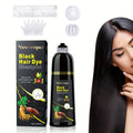 Black hair dye shampoo bottle by SHOWLU FASHION STORE, 500ml natural long-lasting color for healthy hair care.