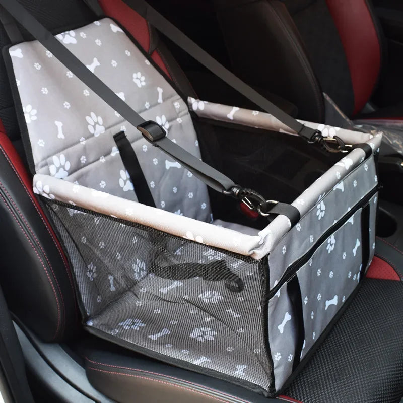 Showlu Waterproof Mesh Pet Car Seat Bag and Folding Dog Travel Mat, designed for travel and outdoor use, with breathable mesh fabric.