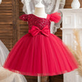 RBVH Girls sequin lace princess dress for toddlers, perfect for birthday parties and baptisms, with elegant design and ruffled details.