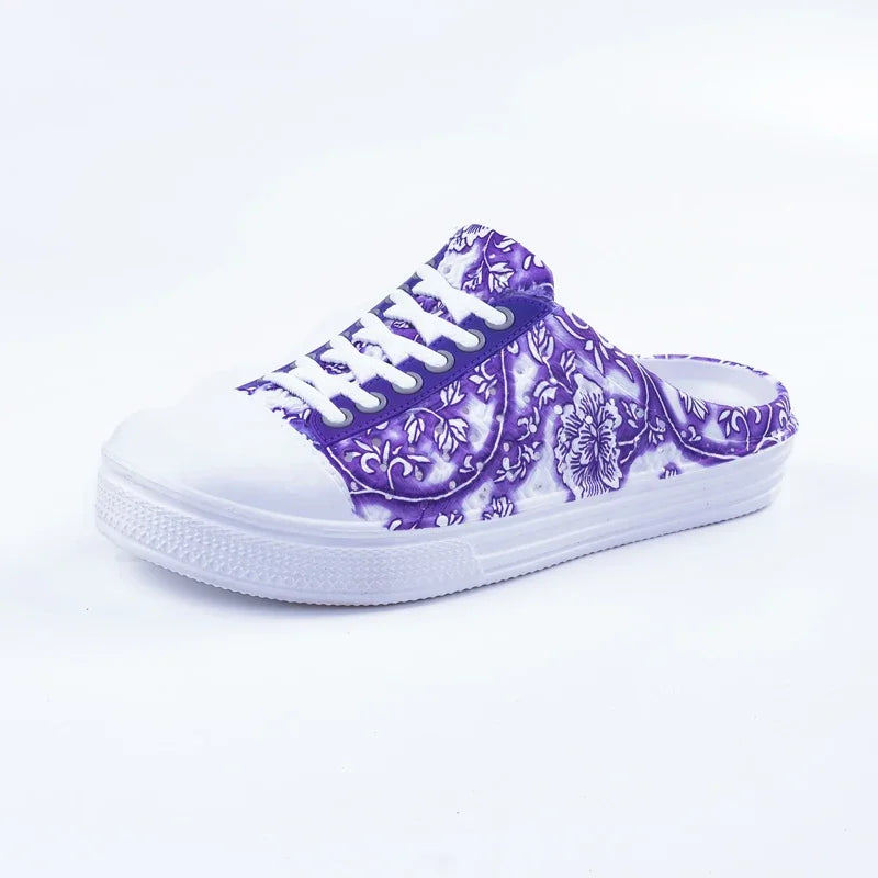 Qaawal Women's breathable summer outdoor casual shoes in PU leather, flat design with comfortable slip-on style