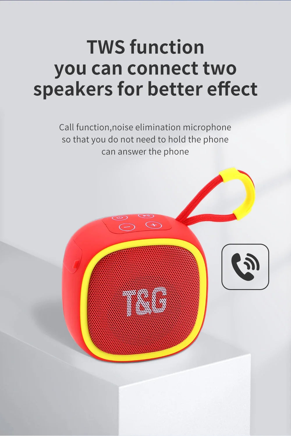Mini Bluetooth speaker from Showlu Fashion Store, compact design with speaker grille and control buttons visible in the image.