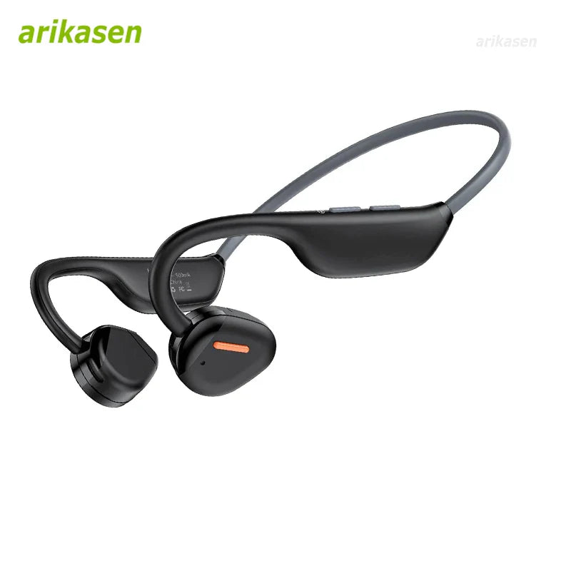 SHOWLU FASHION STORE Arikasen open ear air conduction headphones with waterproof IP67 and Bluetooth 5.3, shown in the image.