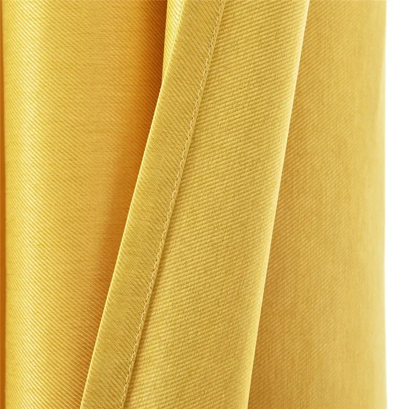 Black Ant Modern yellow blackout curtains with thick sheer drapes for window privacy and light control.