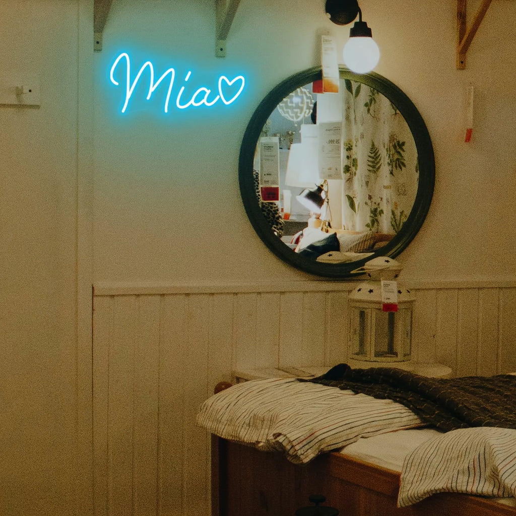 Custom LED neon sign by Showlu Smart General with glowing light, designed for indoor decoration and personalized display.