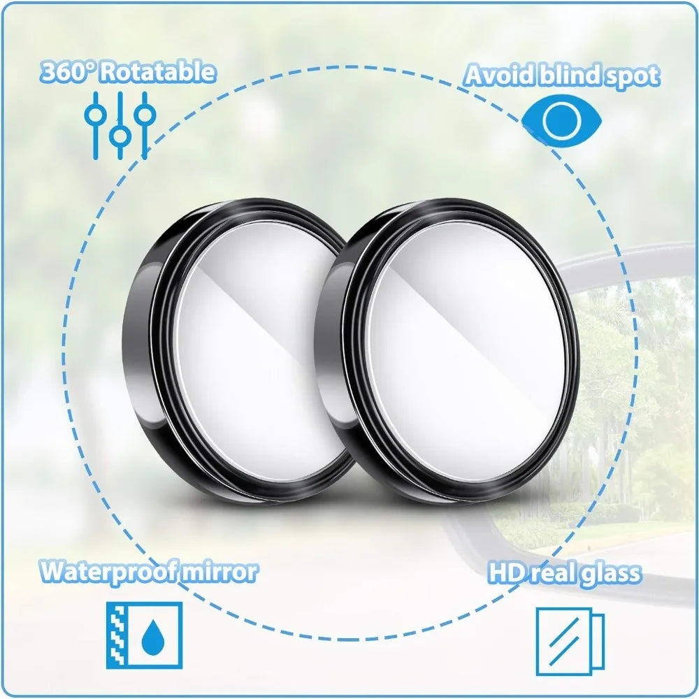 Showlu Smart General Car Blind Spot Mirror Pro reflecting a vehicle's side mirror with a clear view of the blind spot area