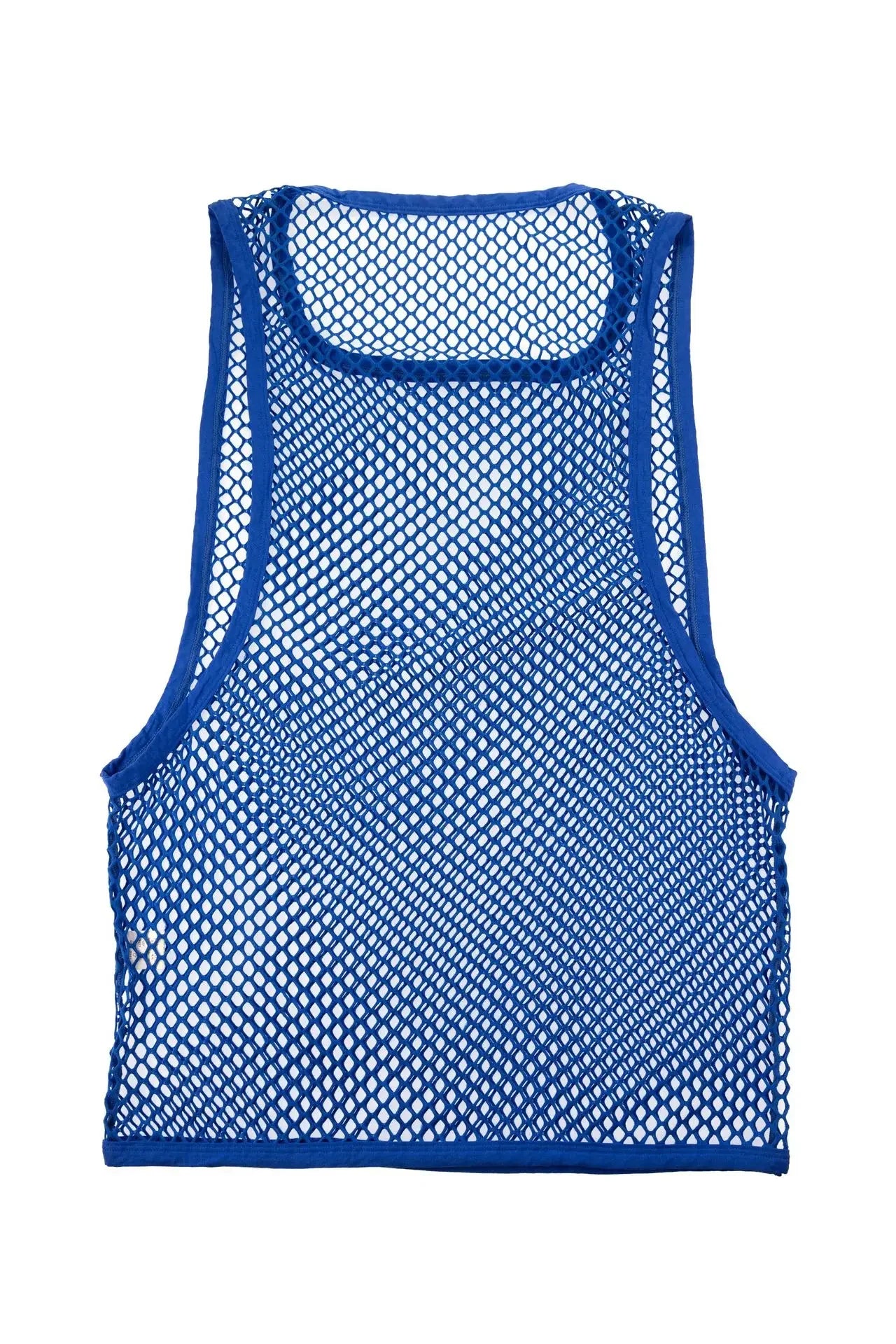 Men's sleeveless bodybuilding gym tank top by Showlu Fashion, mesh undershirt for fitness and workout training.