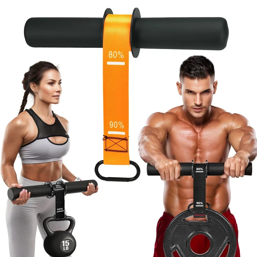 Adjustable forearm strength trainer with thick non-slip handle and belt for home upper body fitness workout.