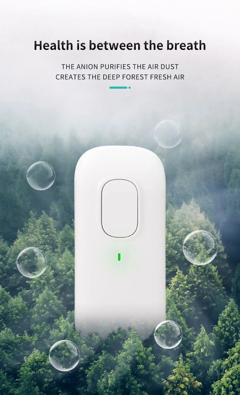 Showlu Smart General plug-in negative ion air purifier for home, compact device with vents and indicator lights on a white background.