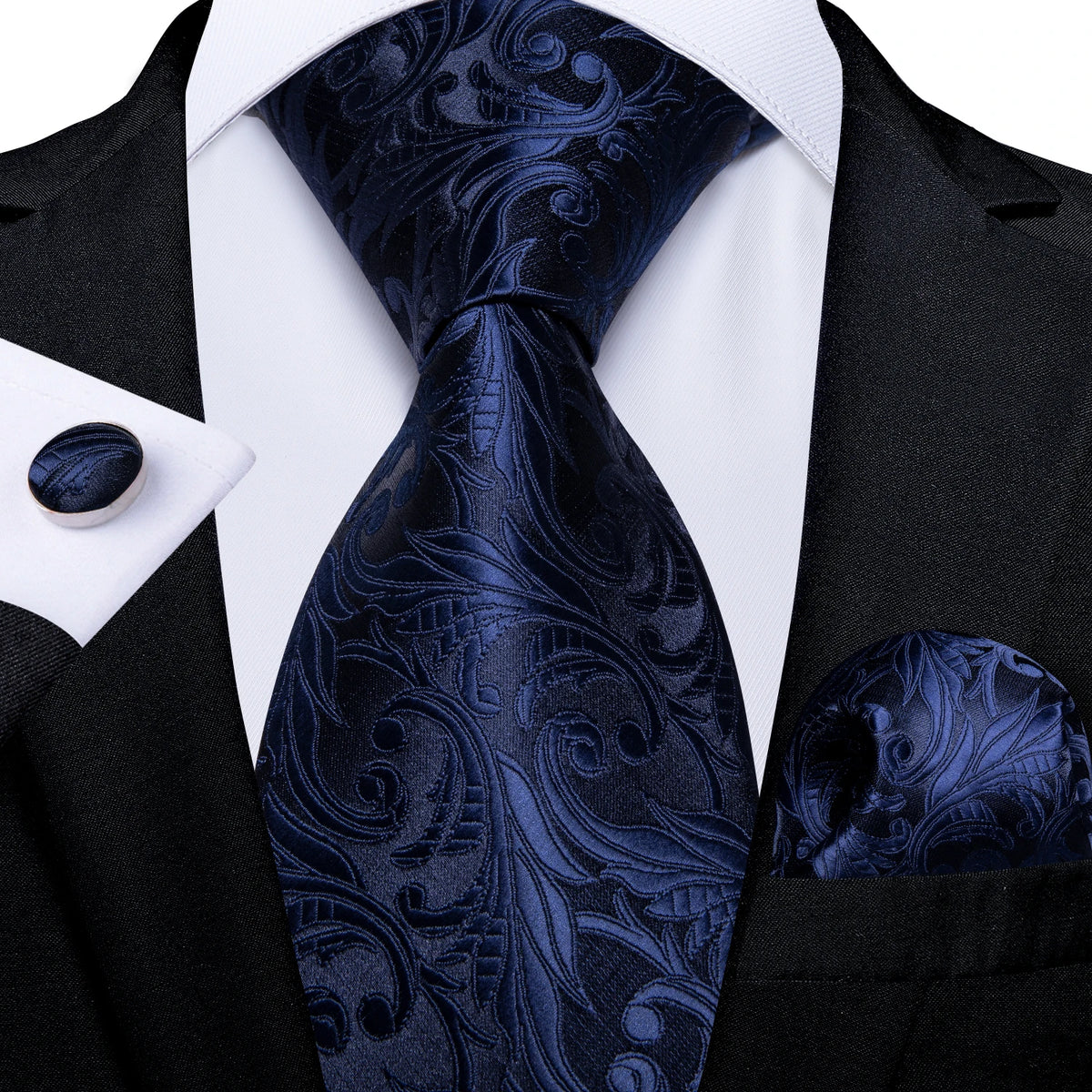 New Classic 100% Silk Men's Ties 8cm Blue Plaid Dot Striped Business Necktie Handkerchief Wedding Party Tie Set Gravatas DiBanGu