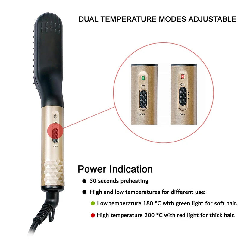 Showlu Smart General beard straightening comb with heated teeth for easy grooming and styling of facial hair.