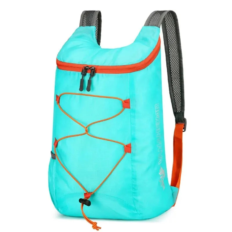 Outdoor folding backpack by Showlu Fashion Store, lightweight waterproof nylon sports bag for camping, hiking, and travel.