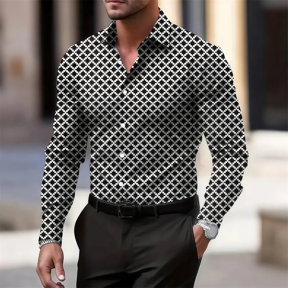 Men's summer retro plaid shirt in 10 colors, casual short sleeve Hawaiian style from Showlu Fashion Store.