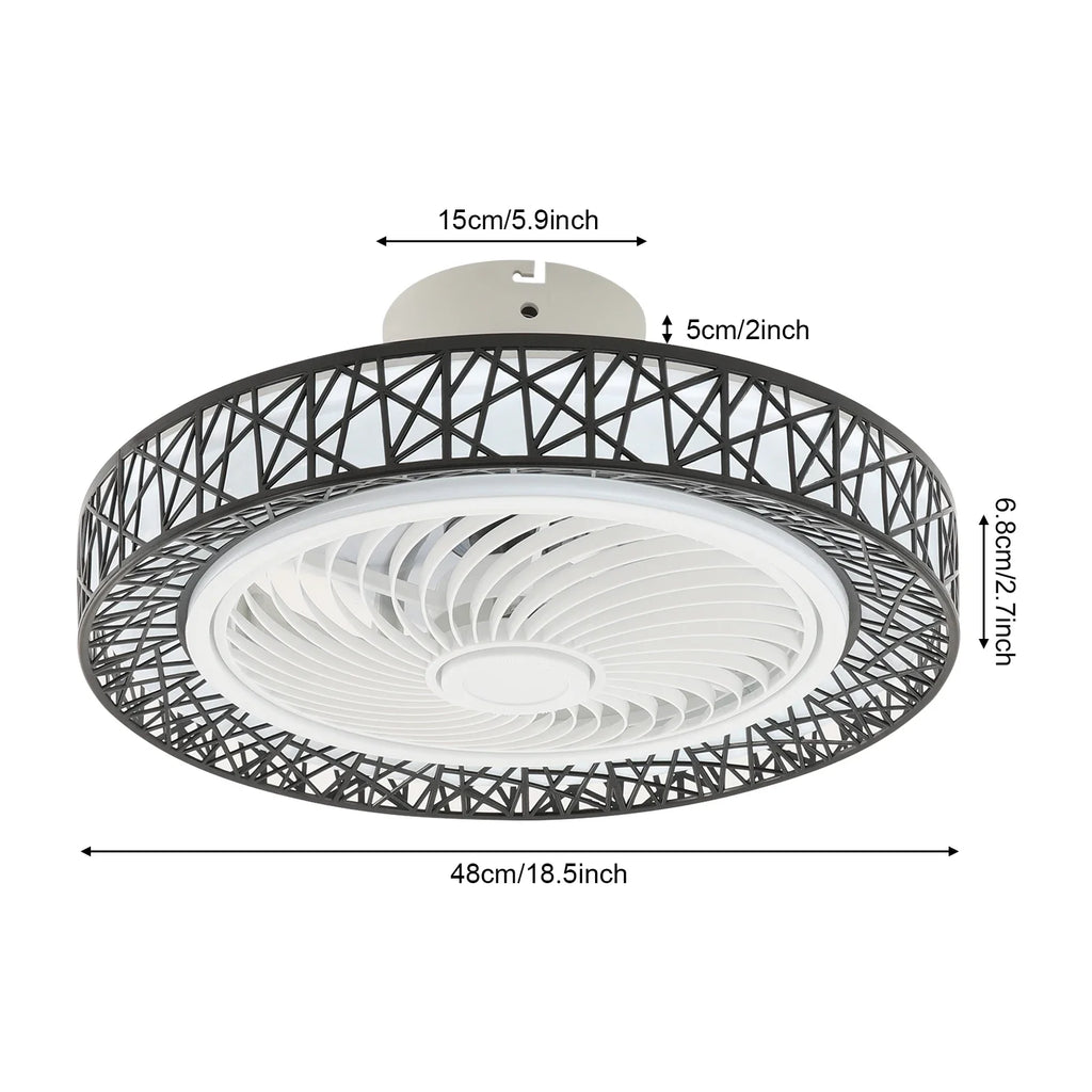 Modern Showlu Fashion ceiling fan with integrated LED light and adjustable breeze, stylish design for home or office lighting and air circulation.