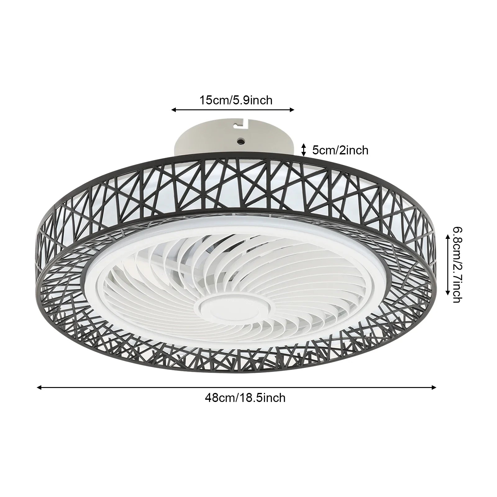 Modern Showlu Fashion ceiling fan with integrated LED light and adjustable breeze, stylish design for home or office lighting and air circulation.