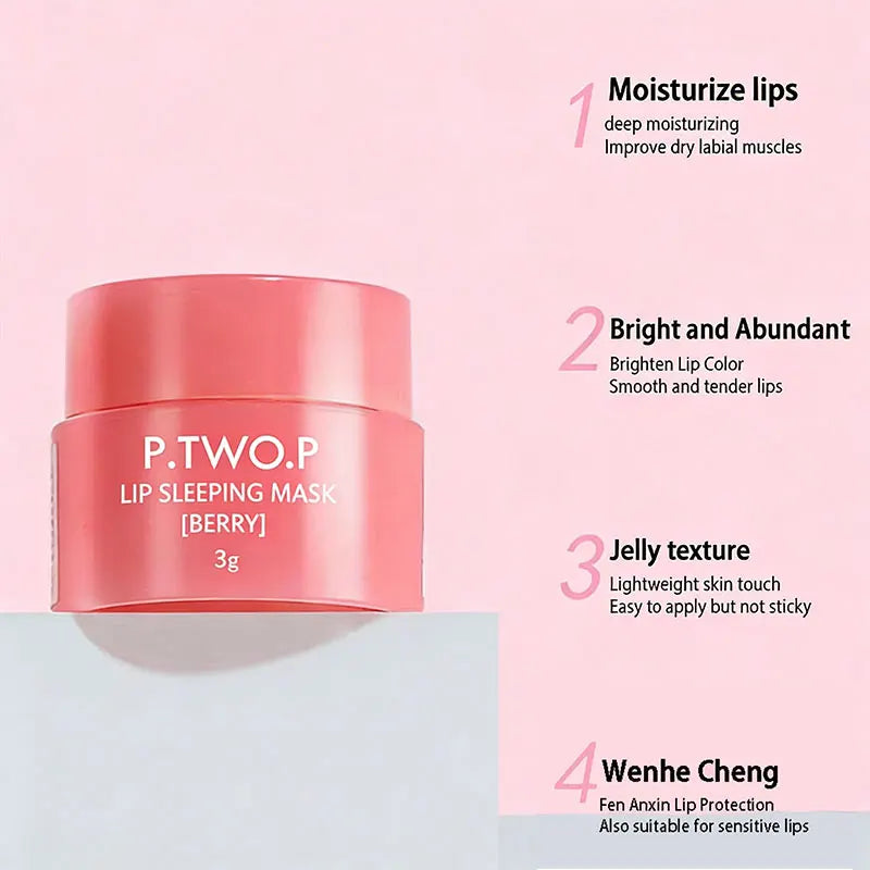 Showlu Smart General Jelly Lip Mask in a clear jar, featuring a glossy, translucent pink formula with a smooth, gel-like texture.