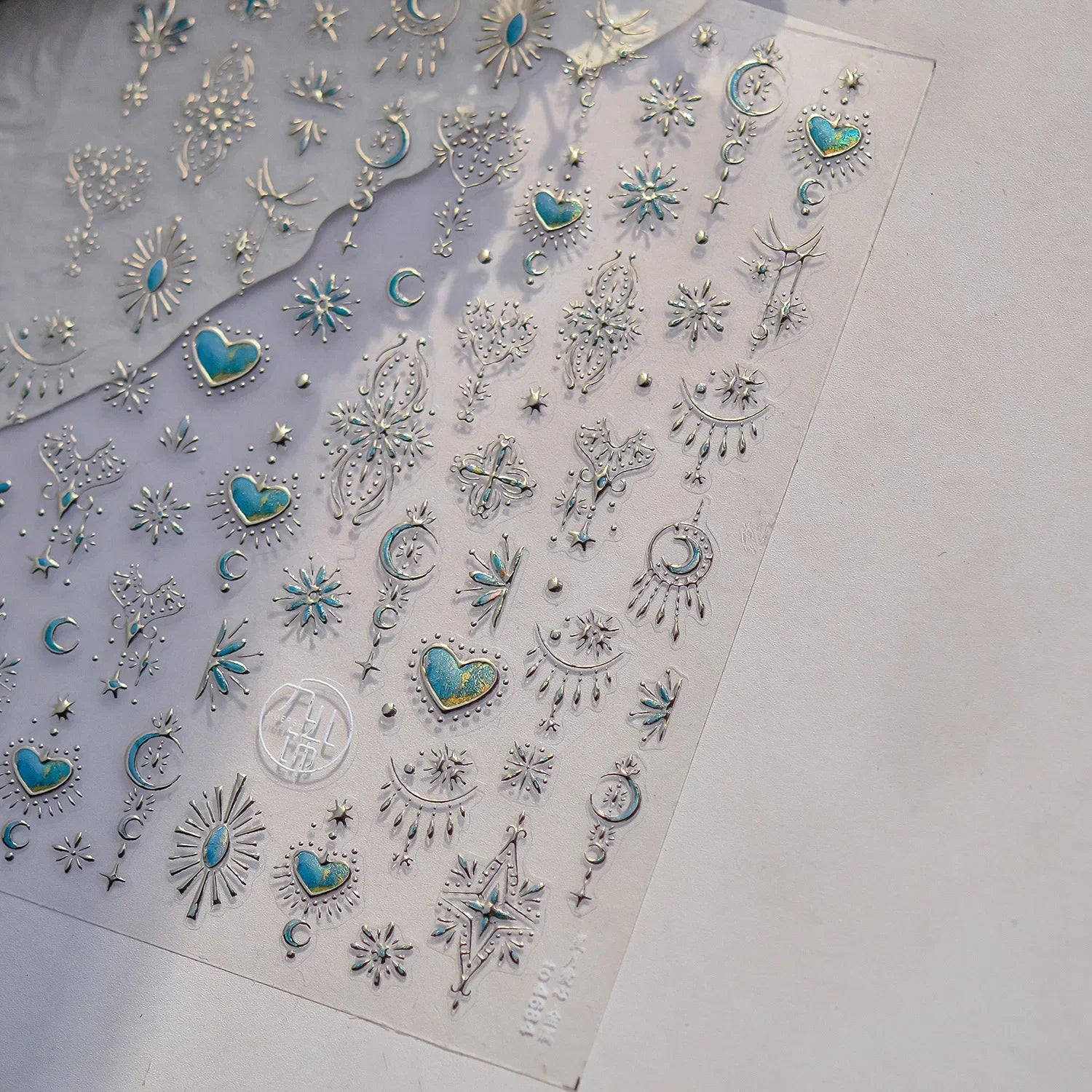 Elegant gold scepter nail art stickers with gemstone and courtly pattern for luxurious manicure decoration, self-adhesive design.
