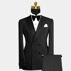 Formal Blue Luxury Men Suits Double Breasted Peak Lapel Blazer Wedding Prom Party Tailor 2 Piece Jacket Pants Set Outfits Terno SHOWLU FASHION STORE