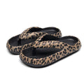 Summer women’s leopard flip-flops by Showlu Fashion with soft thick soles, perfect for beach, travel, and casual summer wear.