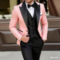 Men's green and black formal Terno suit set of 3 pieces by Showlu Smart General, suitable for wedding ceremonies and groomsmen.