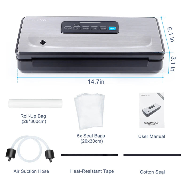 INKBIRD Vacuum Sealer Machine with Dry, Moist, Pulse and Canister Modes