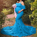 Showlu Fashion coral lace mesh maternity dress with sleeveless tulle mini design, perfect for expecting mothers.