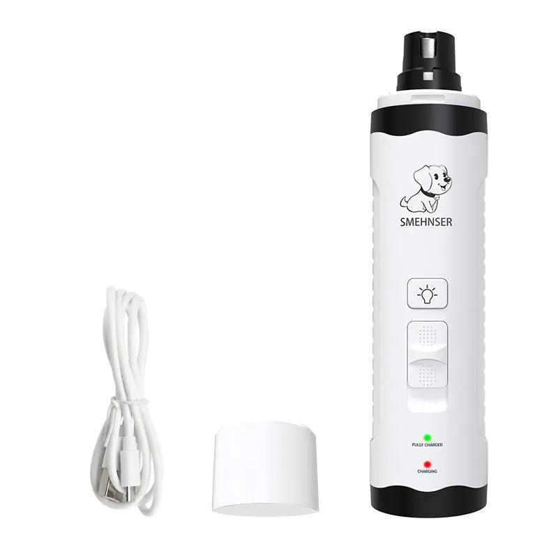 Showlu Fashion Store pet nail grinder with ergonomic design and safety guard, suitable for trimming cats and dogs' nails.
