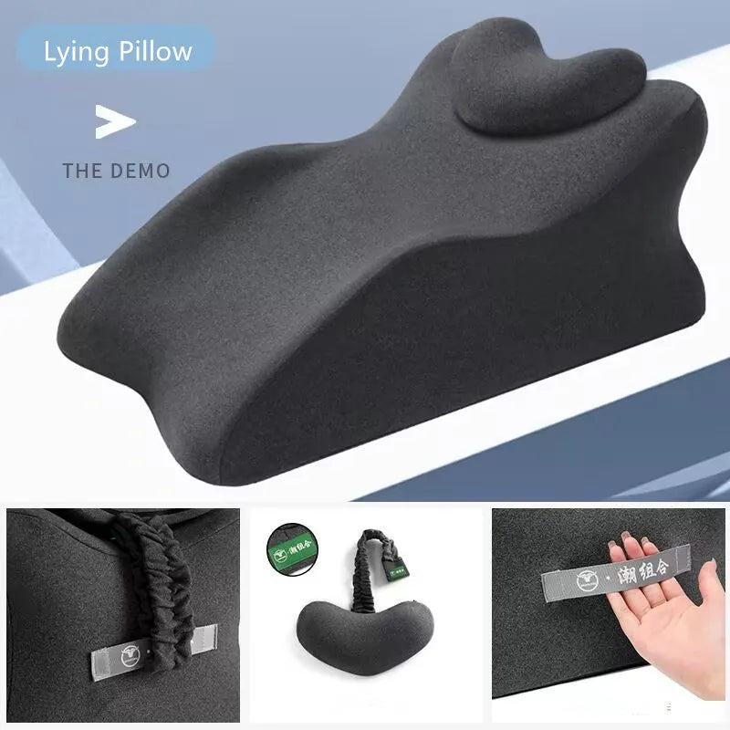 Showlu Memory Foam Prone Sleeping Pillow showcasing ergonomic design and supportive bedding cushion on a neutral background.