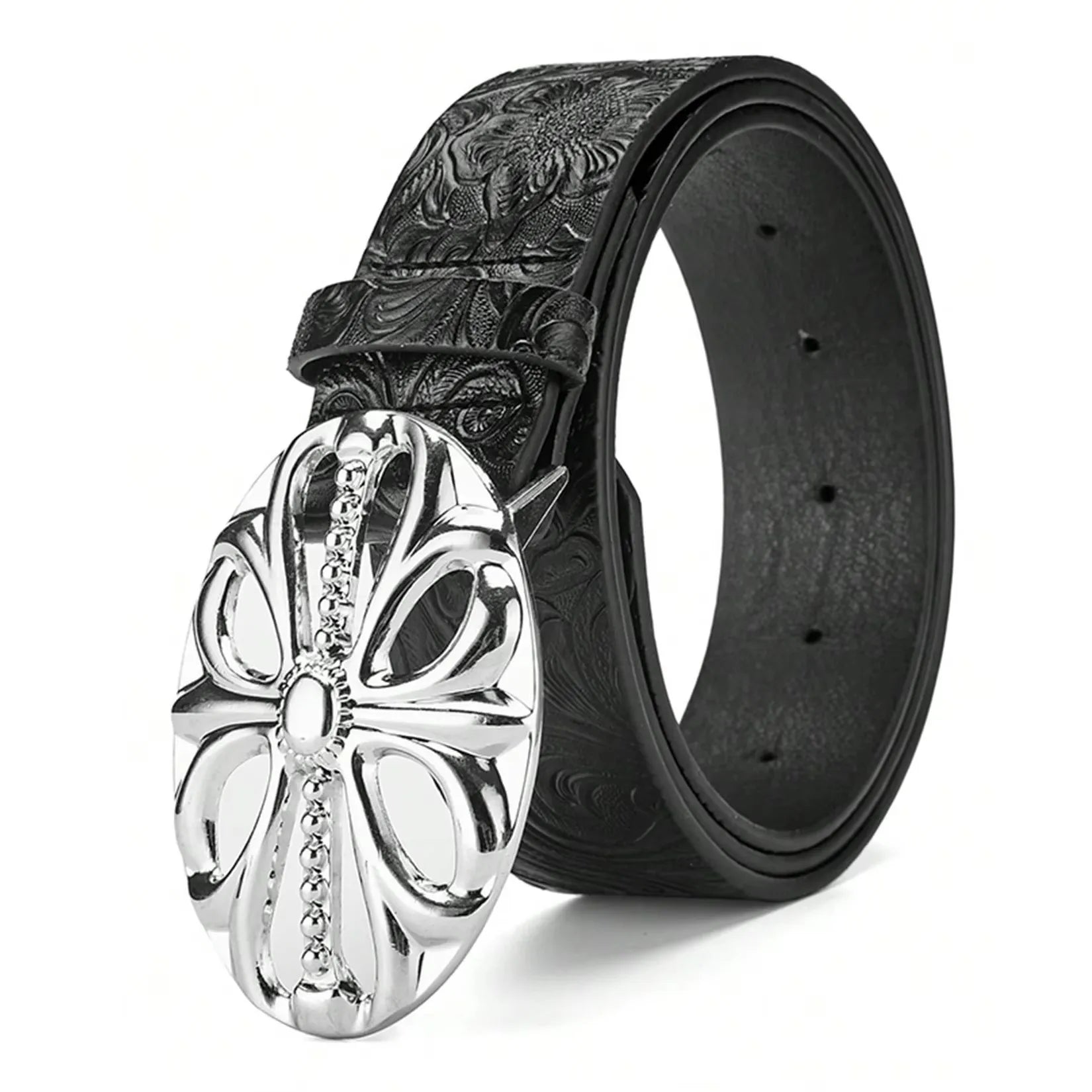 Retro men's bohemian style belt from Showlu Fashion Store, featuring personalized punk rock design for jeans, dresses, and casual wear.