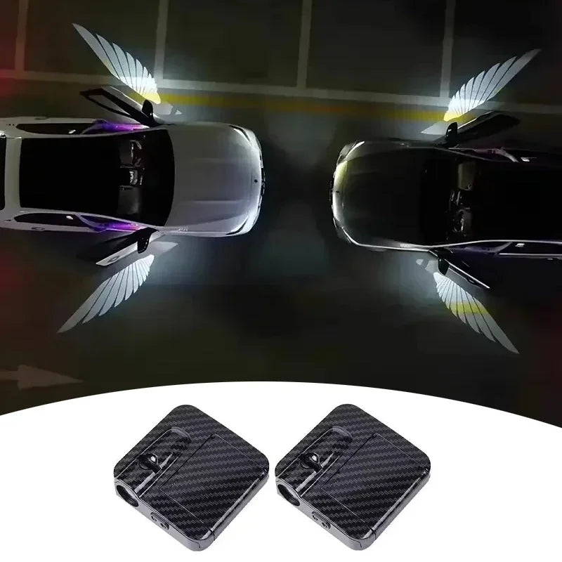 Showlu Smart General car door logo projector displaying illuminated logo on ground when door is open.