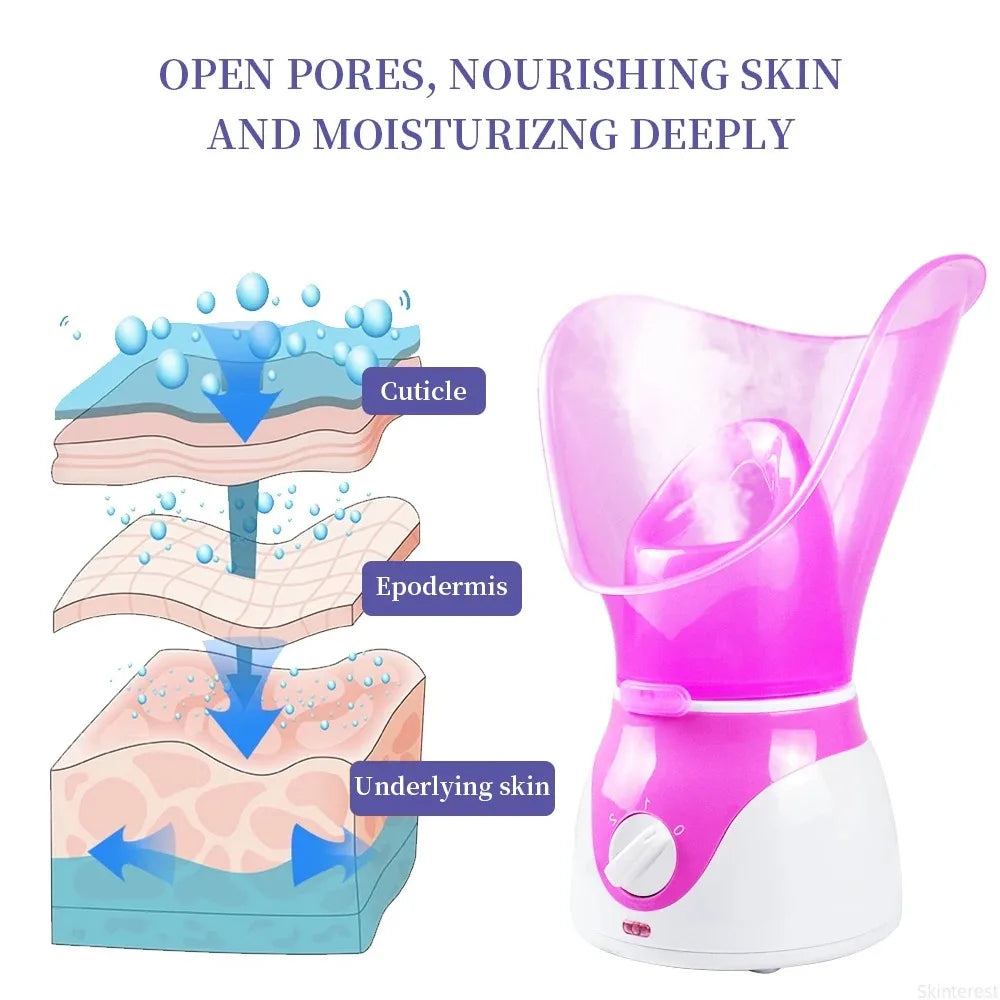 Showlu Smart General facial steamer with hot and cold spray for face moisturizing and skin refreshment.