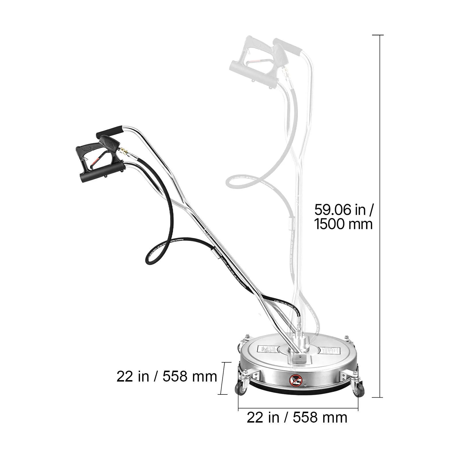 Showlu Smart General rotary surface cleaner attachment for power washers, showcasing its circular cleaning head and durable design.