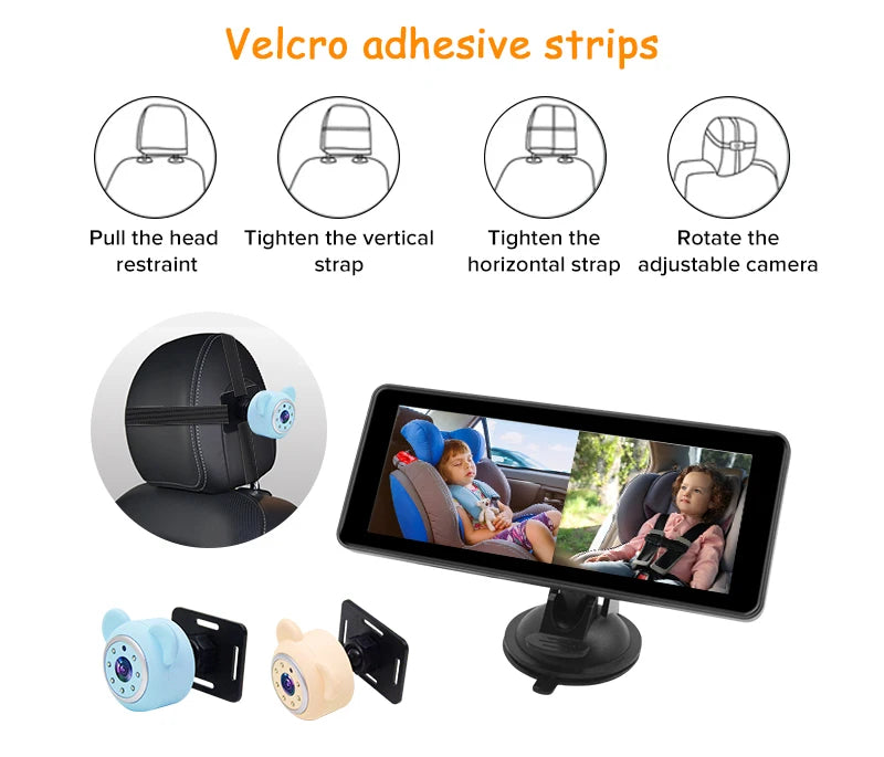 Showlu Smart General baby car camera showing a clear view of the vehicle interior and child safety features.