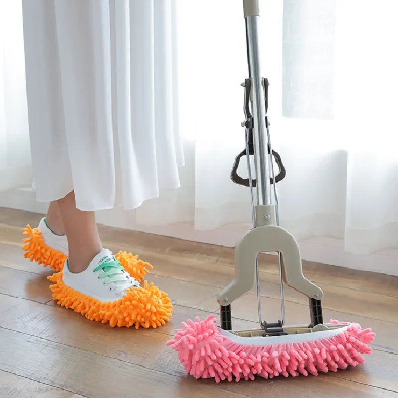 Moonbiffy waterproof mop cap shoe covers by SHOWLU FASHION STORE, designed as lazy floor cleaning slippers, shown in image.