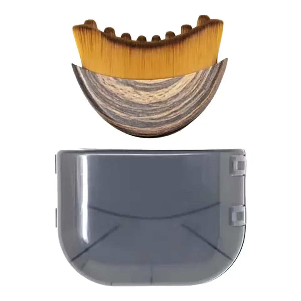 Lymphatic contour face brush by Stone's Store with soft bristles for gentle facial massage and lymphatic drainage.