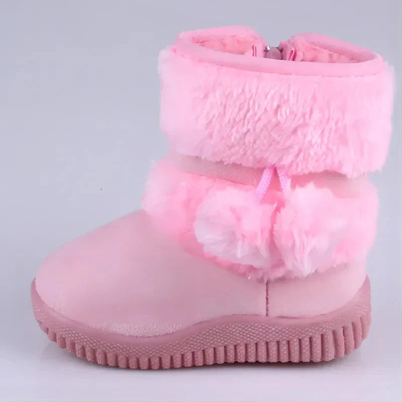 Children's winter snow boots by SHOWLU FASHION STORE, warm PU leather shoes with stylish design and winter-ready insulation.