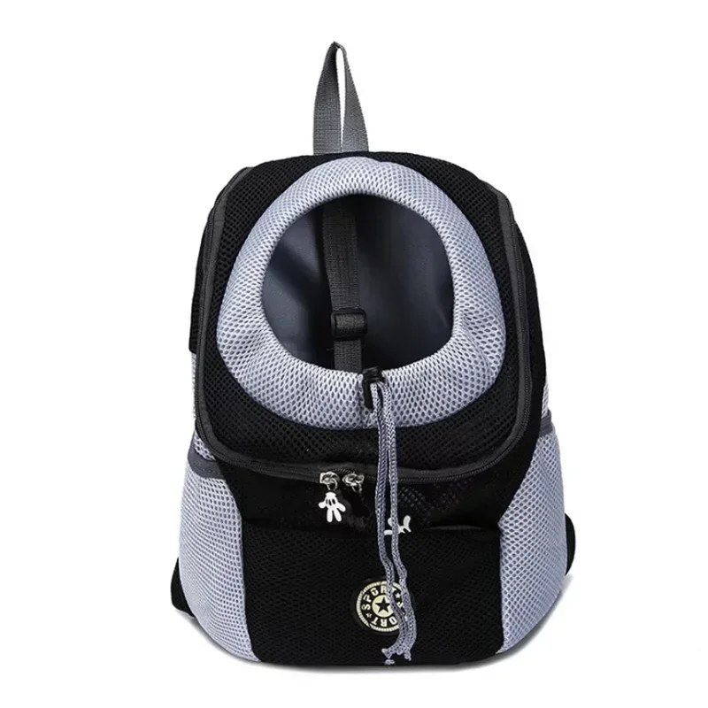 Showlu breathable nylon dog backpack carrier with reflective strips, designed for comfortable pet carrying and visibility.