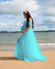 Fashion Sexy Maternity Long Dresses White Shower Cotton Dress Stretchy Pregnancy Photography Dress Chiffon maternity lace dress