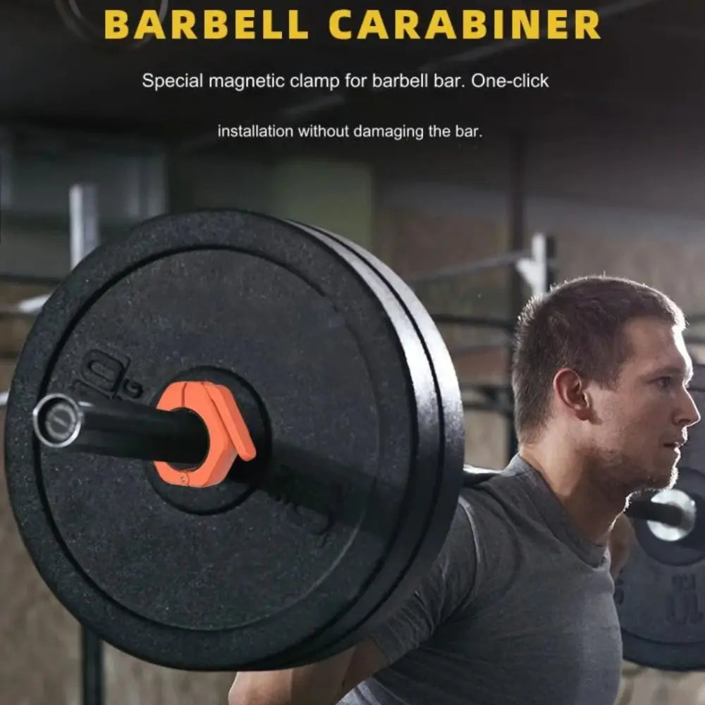Showlu Fashion Store magnetic weightlifting barbell clamps with quick-release hexagon deadlift collars and spin lock for stable lifting.