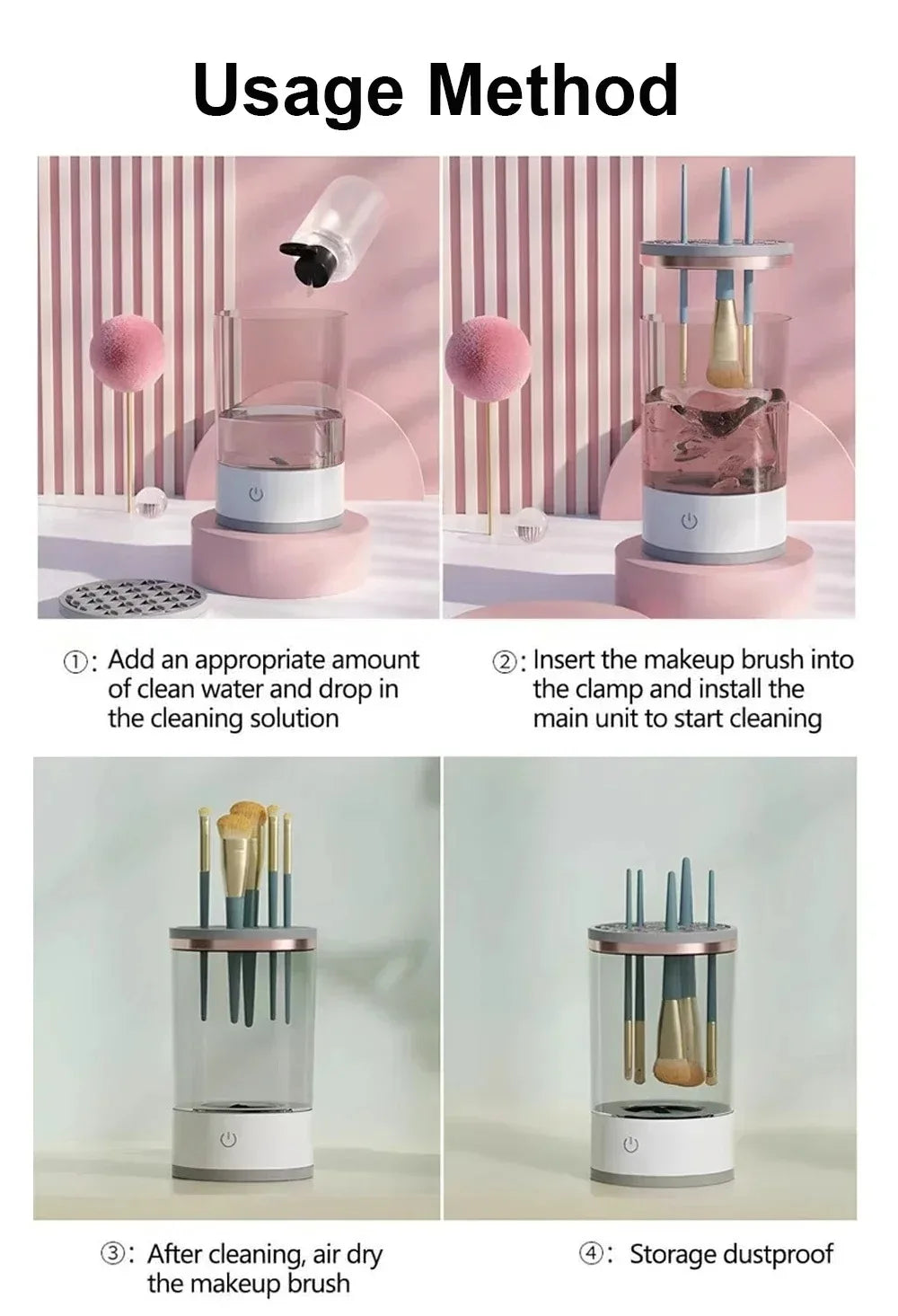 Showlu Smart General makeup brush dryer machine with multiple brush slots and digital controls for quick, efficient drying.