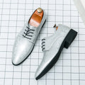 Men's genuine split leather Oxford shoes by Showlu Fashion, formal business casual footwear with classic design.