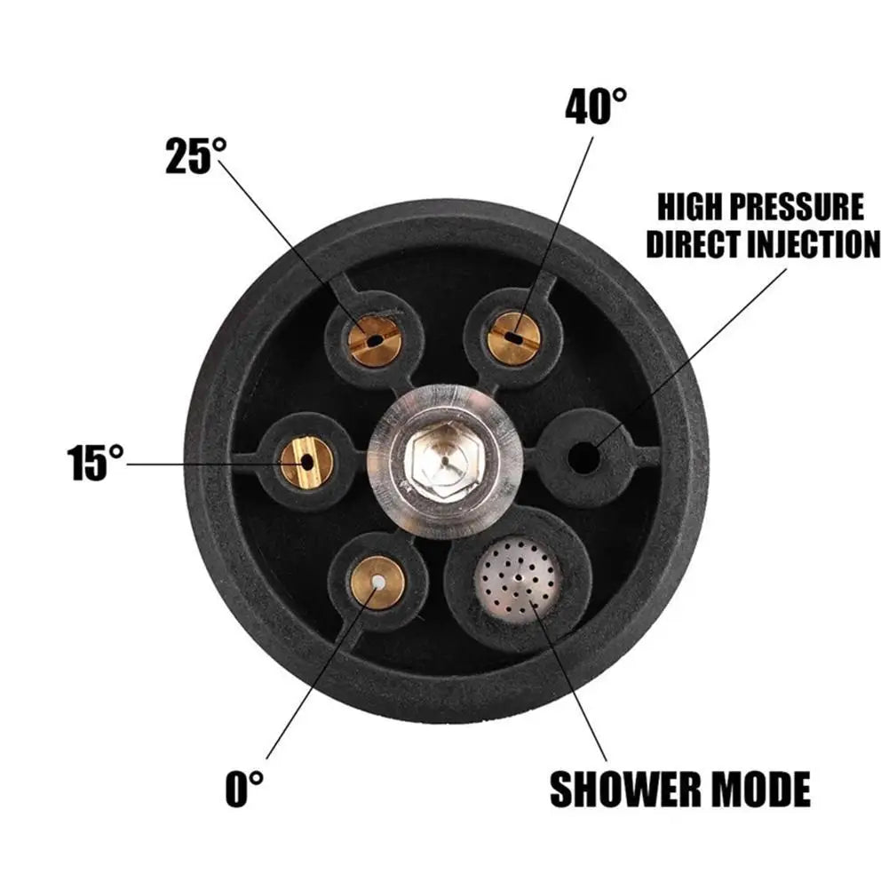 6-in-1 adjustable pressure washer nozzle from Showlu Fashion Store with multiple spray settings and durable construction.